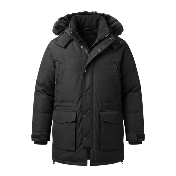 Winter work coat — black colourway, iNeedWorkwear stock