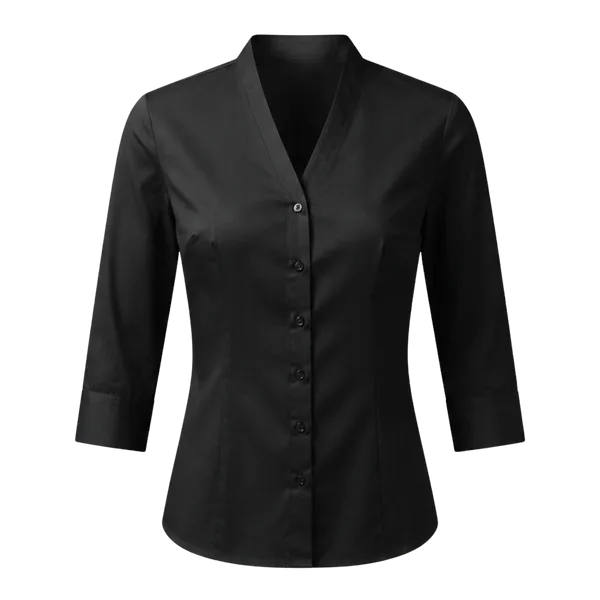 Hospitality blouse — black colourway, iNeedWorkwear stock