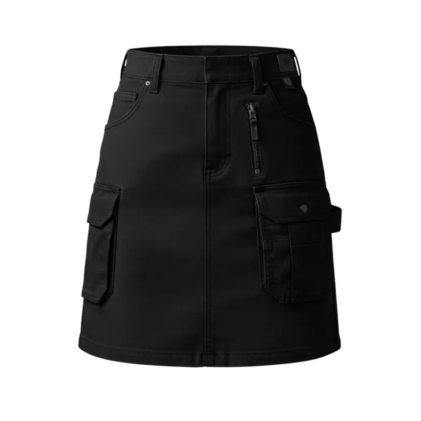 Work cargo skirt — black colourway, iNeedWorkwear stock