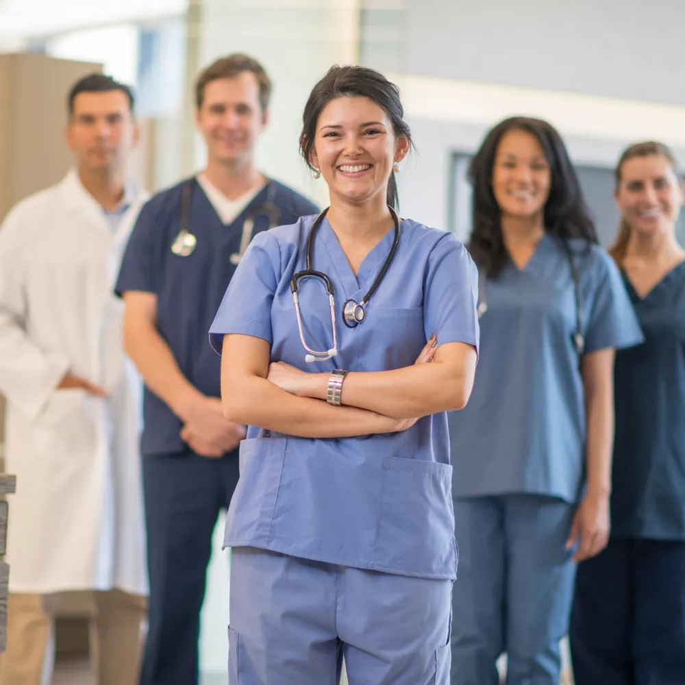 Medical team wearing scrubs