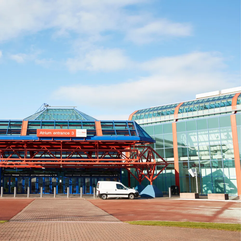 Exhibition hall entrance at the NEC